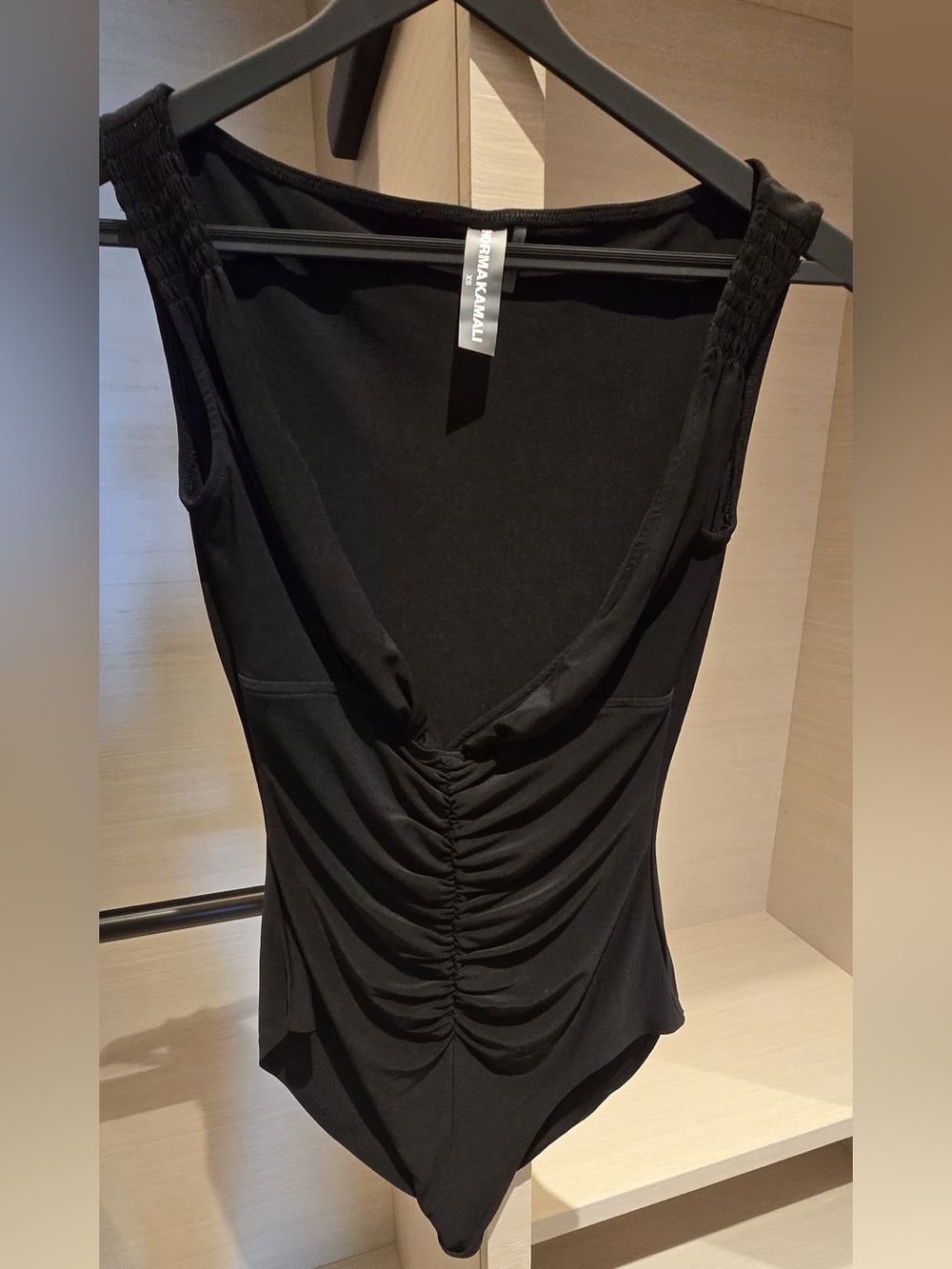 Norma Kamali Black Textured Top